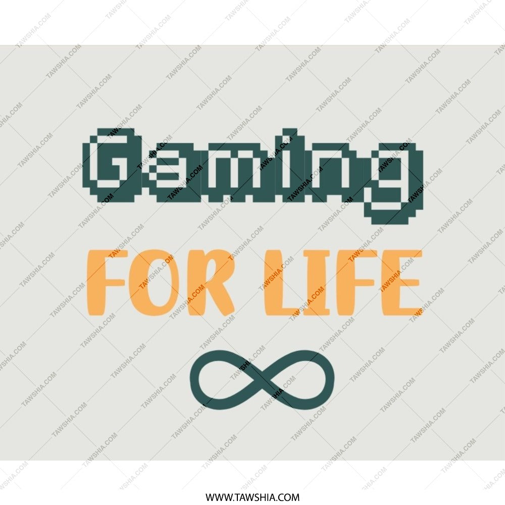 Gaming For Life Mouse Pad, Gamer Gift Idea, Computer Accessory, Infinity Symbol, Retro Pixel Art, Video Game Lover, Desk Decor - Tawshia