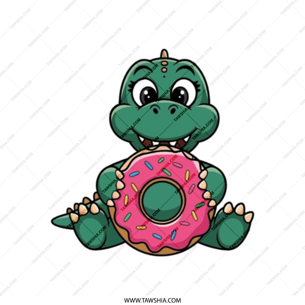Cute Dinosaur Tote Bag, Donut Lover Design, Cartoon Dino Bag, Unique Gift Idea, Trendy Tote Bag, Everyday Carryall, Kawaii Style Bag - Tawshia