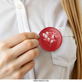 Heart Balloons Pinback Button, Love Button, Valentine's Day Gift, Red Hearts Badge, Cute Accessories, Heart Decor, Anniversary Pin - Tawshia