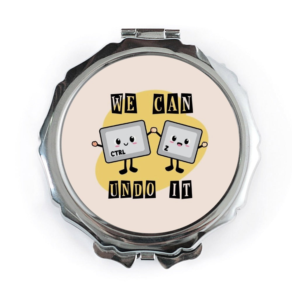 We Can Undo It Pocket Mirror, Cute Ctrl Z Design, Tech Lover Gift, Funny Computer Keyboard, Makeup Mirror, Compact Mirror, Gift For Her - Tawshia
