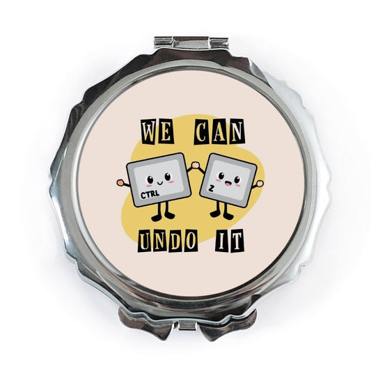 We Can Undo It Pocket Mirror, Cute Ctrl Z Design, Tech Lover Gift, Funny Computer Keyboard, Makeup Mirror, Compact Mirror, Gift For Her - Tawshia