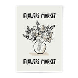 Flowers Market Photographic Print, Floral Bouquet Art, Botanical Illustration, Vase Drawing, Home Decor, Modern Wall Art - Tawshia