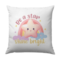 Be a Star Pillow, Shine Bright Pillow, Cute Star Pillow, Rainbow Pillow, Nursery Decor Pillow, Kids Room Pillow, Motivational Pillow - Tawshia