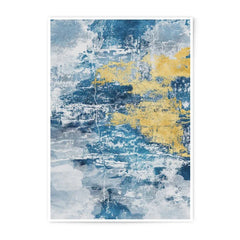Abstract Art Photographic Print, Blue and Gold Wall Decor, Modern Art Print, Contemporary Home Decor, Unique Art for Living Room - Tawshia