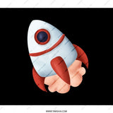 Cartoon Rocket BackPack, Space Shuttle BackPack, Outer Space Gift, Fun BackPack, Travel BackPack, Kids BackPack, Stylish BackPack - Tawshia