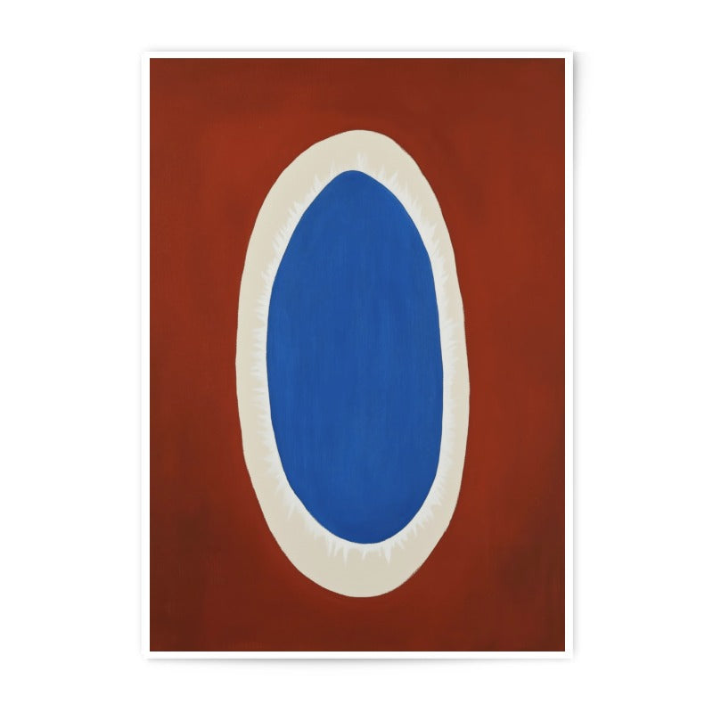 Abstract Art Photographic Prints, Minimalist Wall Decor, Blue Oval Art Print, Contemporary Fine Art, Red and Blue Artwork, Home Decor - Tawshia