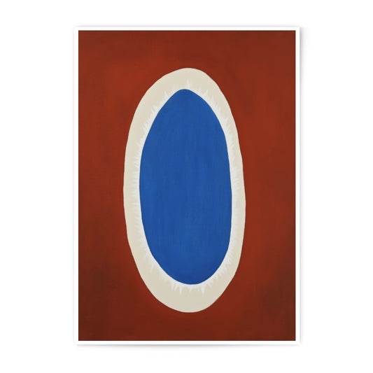 Abstract Art Photographic Prints, Minimalist Wall Decor, Blue Oval Art Print, Contemporary Fine Art, Red and Blue Artwork, Home Decor - Tawshia