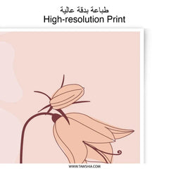 Floral Photographic Print, Bellflower Art, Botanical Illustration, Flower Wall Art, Delicate Line Drawing, Minimalist Art Print, Nature - Tawshia