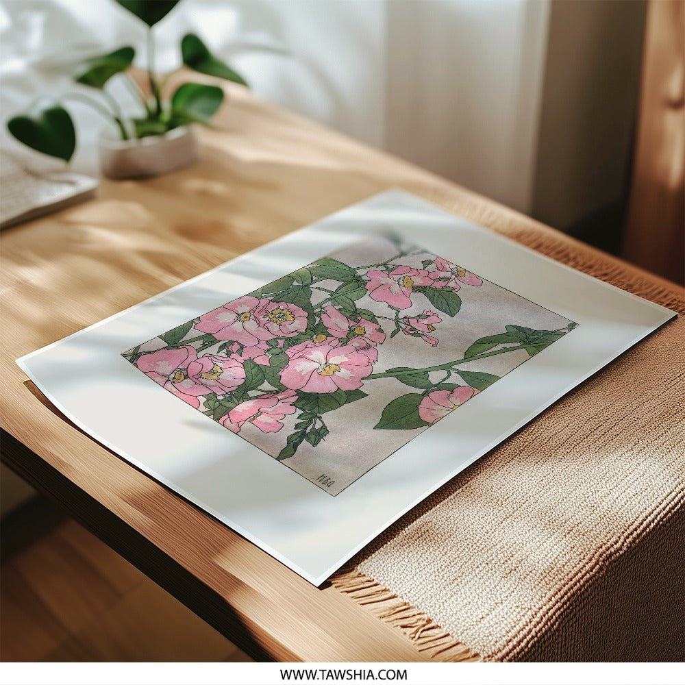 Pink Rose Photographic Print, Floral Wall Decor, Botanical Art Print, Flower Photography, Home Decor, Nature Photo, Gift Idea - Tawshia