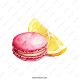 Lemon Macaron Tote Bag, Foodie Gift, Cute Dessert Bag, Watercolor Style, Eco Friendly Shopping Bag, French Pastry Design - Tawshia