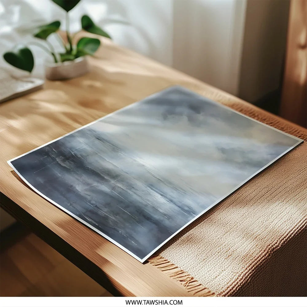 Abstract Seascape Photographic Print, Moody Sky Art, Coastal Wall Decor, Serene Ocean Print, Landscape Photography, Calming Home Art - Tawshia