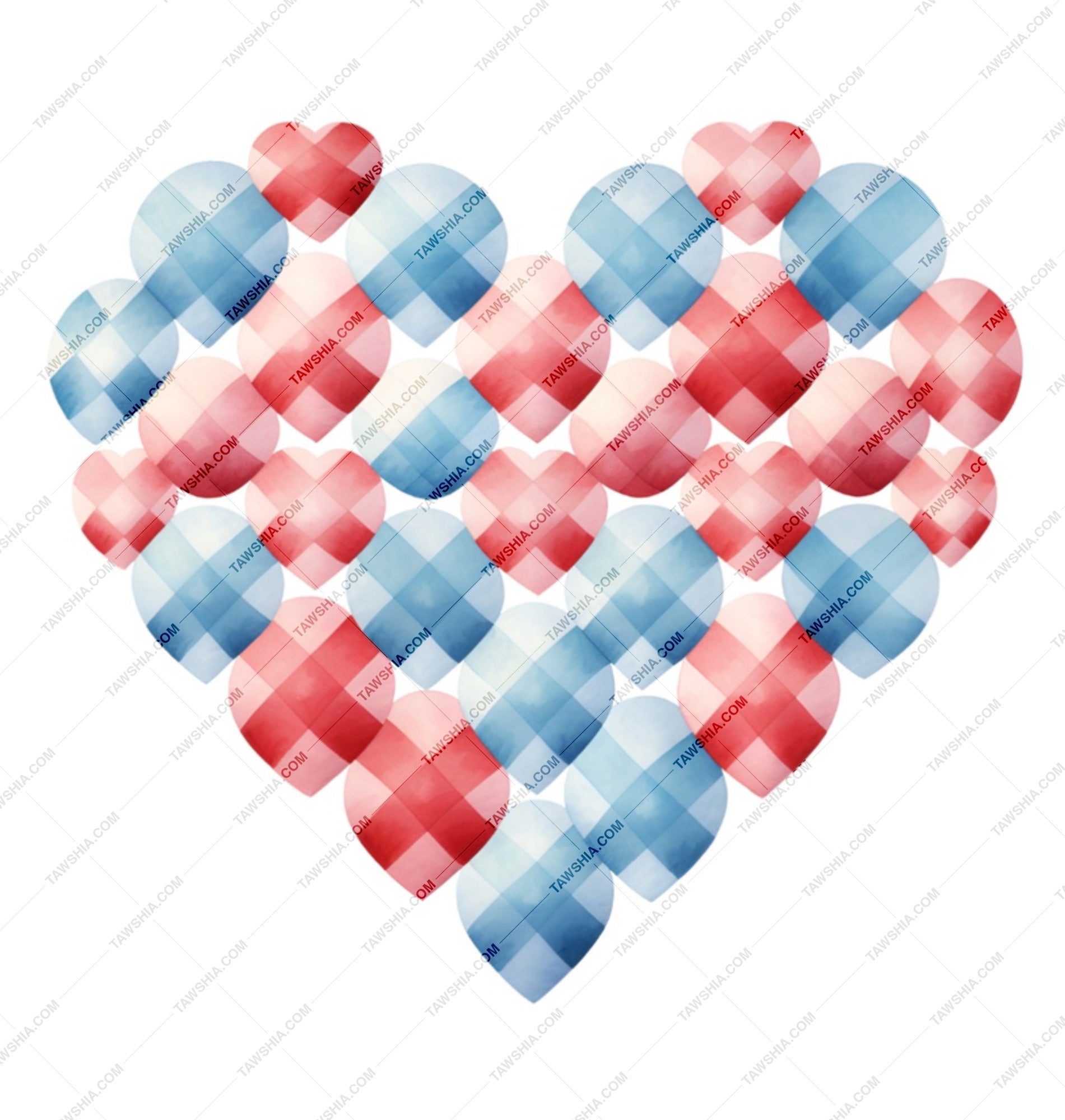 Love Heart Mug, Red and Blue Hearts Coffee Mug, Valentine's Day Gift, Cute Mug, Gift for Her, Hearts Mug, Unique Mugs, Holiday Mugs - Tawshia