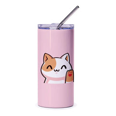 Calico Cat Tumbler, Cute Kitten Tumbler, Kawaii Kitty Tumbler, Pet Lover Gift, Cat Mom Gift, Animal Tumbler, Tumblers - Tawshia