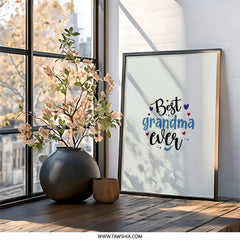 Best Grandma Ever Wall Art, Grandma Gift, Love Grandma, Grandma Home Decor, Gift for Grandmother, Grandma Birthday Present - Tawshia