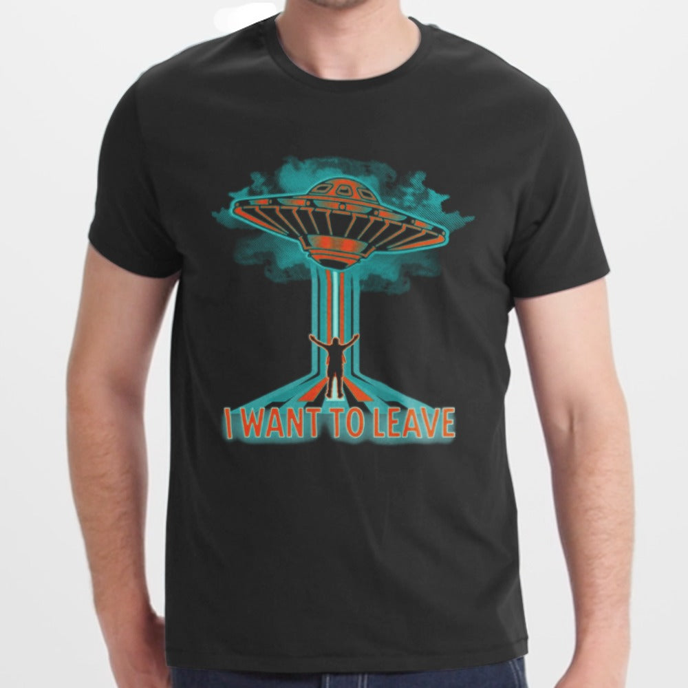 I Want To Leave UFO Alien Abduction Graphic T-shirt product type