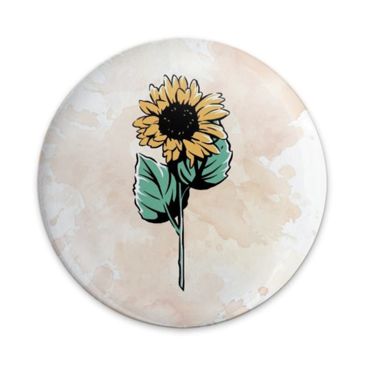 Sunflower Pinback Button, Floral Badge, Botanical Pin, Summer Gift, Garden Lover, Cute Accessory, Flower Power, Nature Inspired Button - Tawshia