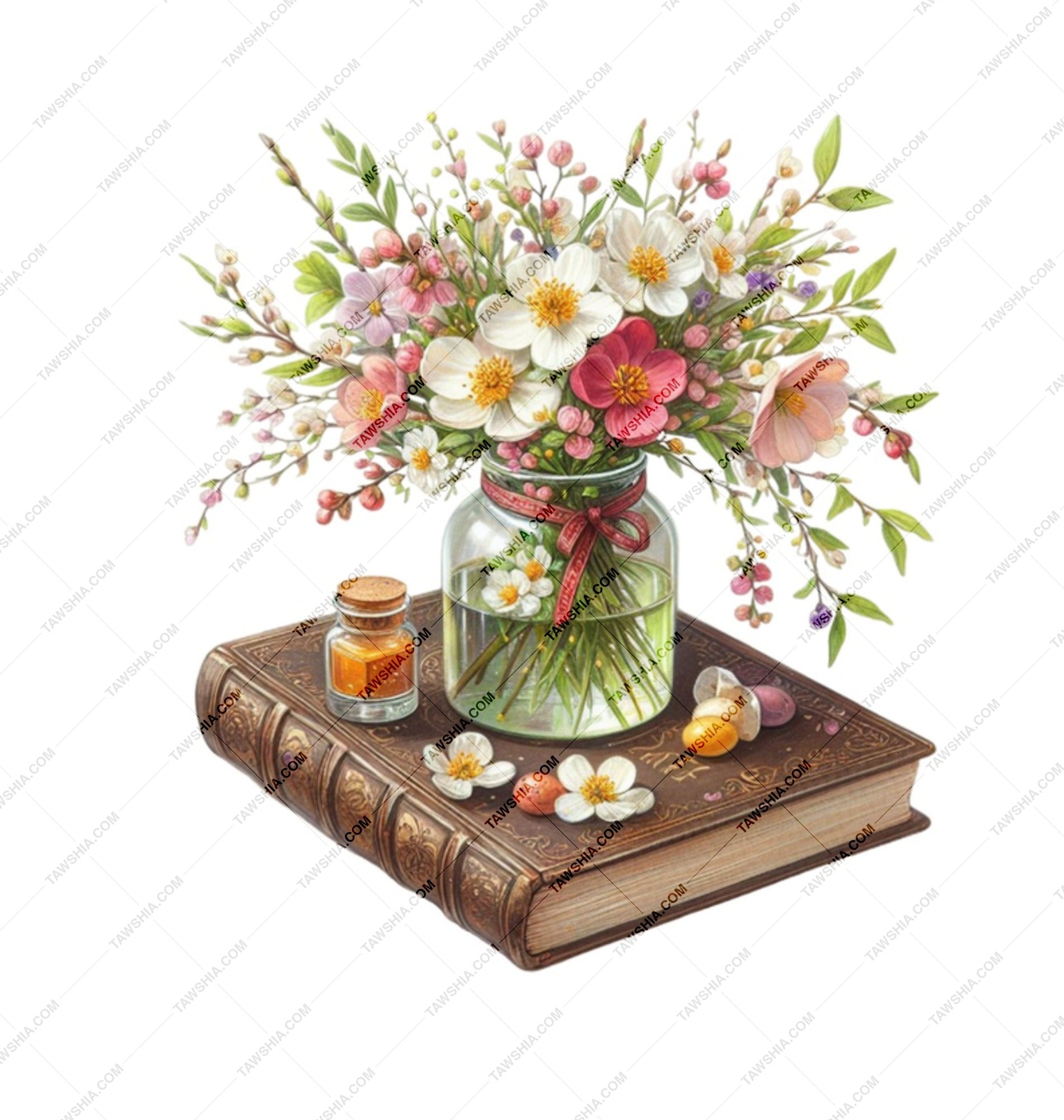 Floral Bouquet Mug, Book Lover Gift, Vintage Style Coffee Cup, Unique Tea Mug, Flower Arrangement Mug, Botanical Mug, Artistic Mug - Tawshia