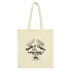 Books and Coffee Tote, My Jam Tote, Book Lover Gift, Coffee Lover Bag, Reader Tote, Bookish Tote, Gifts for Readers, Bookworm Tote Bag - Tawshia