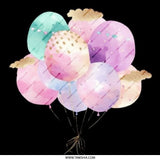 Watercolor Balloons Pinback Button, Pastel Balloon Badge, Colorful Balloons Pin, Birthday Party Favor Button, Balloons Themed Pin - Tawshia