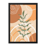 Abstract Botanical Wall Art, Boho Leaf Print, Modern Home Decor, Neutral Tones Art, Framed Art Print, Minimalist Artwork - Tawshia