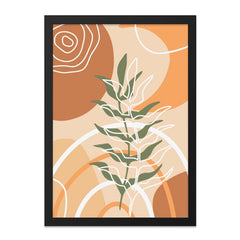 Abstract Botanical Wall Art, Boho Leaf Print, Modern Home Decor, Neutral Tones Art, Framed Art Print, Minimalist Artwork - Tawshia