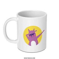 Cool Cat Dab Design on White Background Mug product