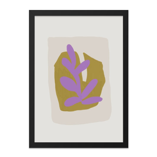 Abstract Plant Wall Art, Modern Botanical Print, Purple Leaf Artwork, Minimalist Home Decor, Unique Wall Decor, Nature Inspired Art - Tawshia