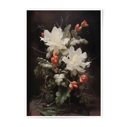 Night Blooming Cereus Photographic Print, Floral Wall Art, Botanical Illustration, White Flowers, Vintage Style, Nature Home Decor - Tawshia