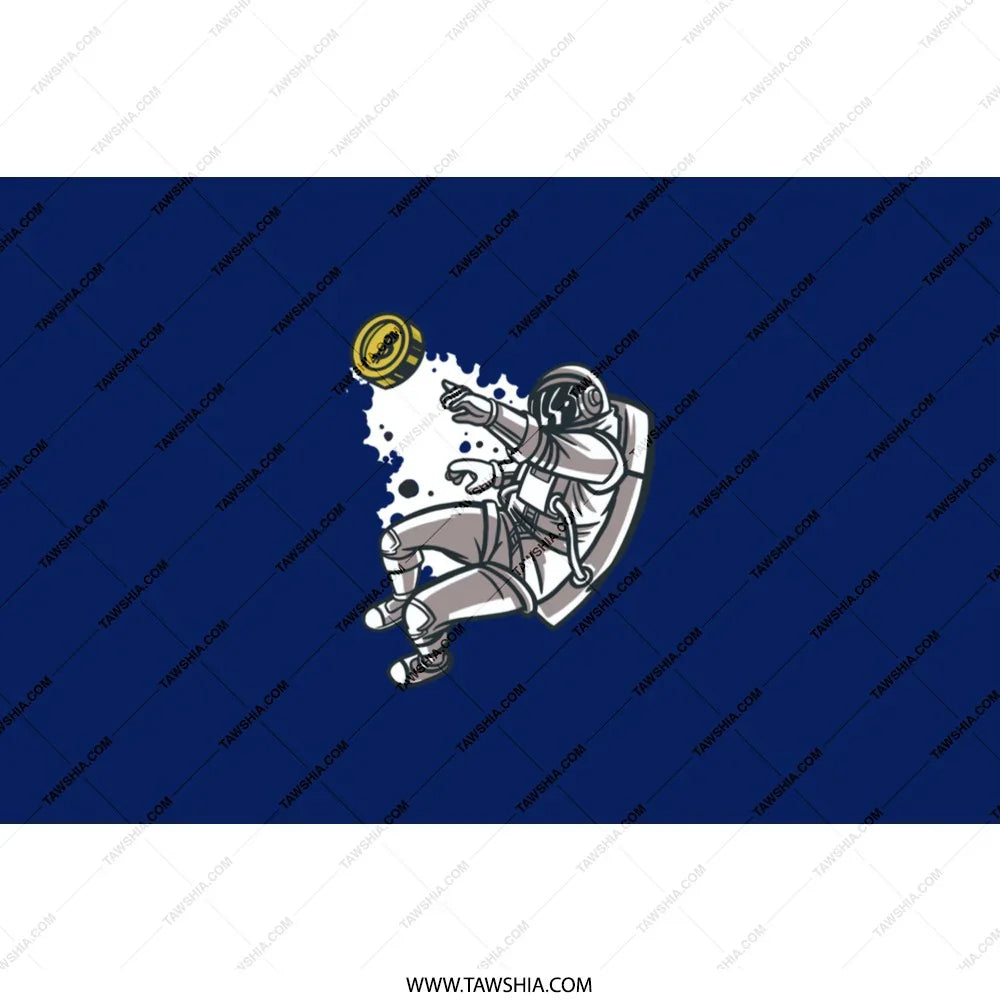 Astronaut Catching Flying Coin Unique Flag product type