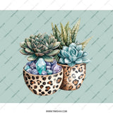 Succulent Mouse Pad, Crystal Mousepad, Leopard Print Potted Plant Decor, Home Office Desk Accessories, Cute Desk Mat - Tawshia