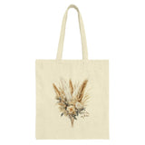 Boho Floral Tote Bag, Neutral Bouquet, Elegant Design, Everyday Bag, Trendy Gift, Stylish Eco Bag, Canvas Tote - Tawshia