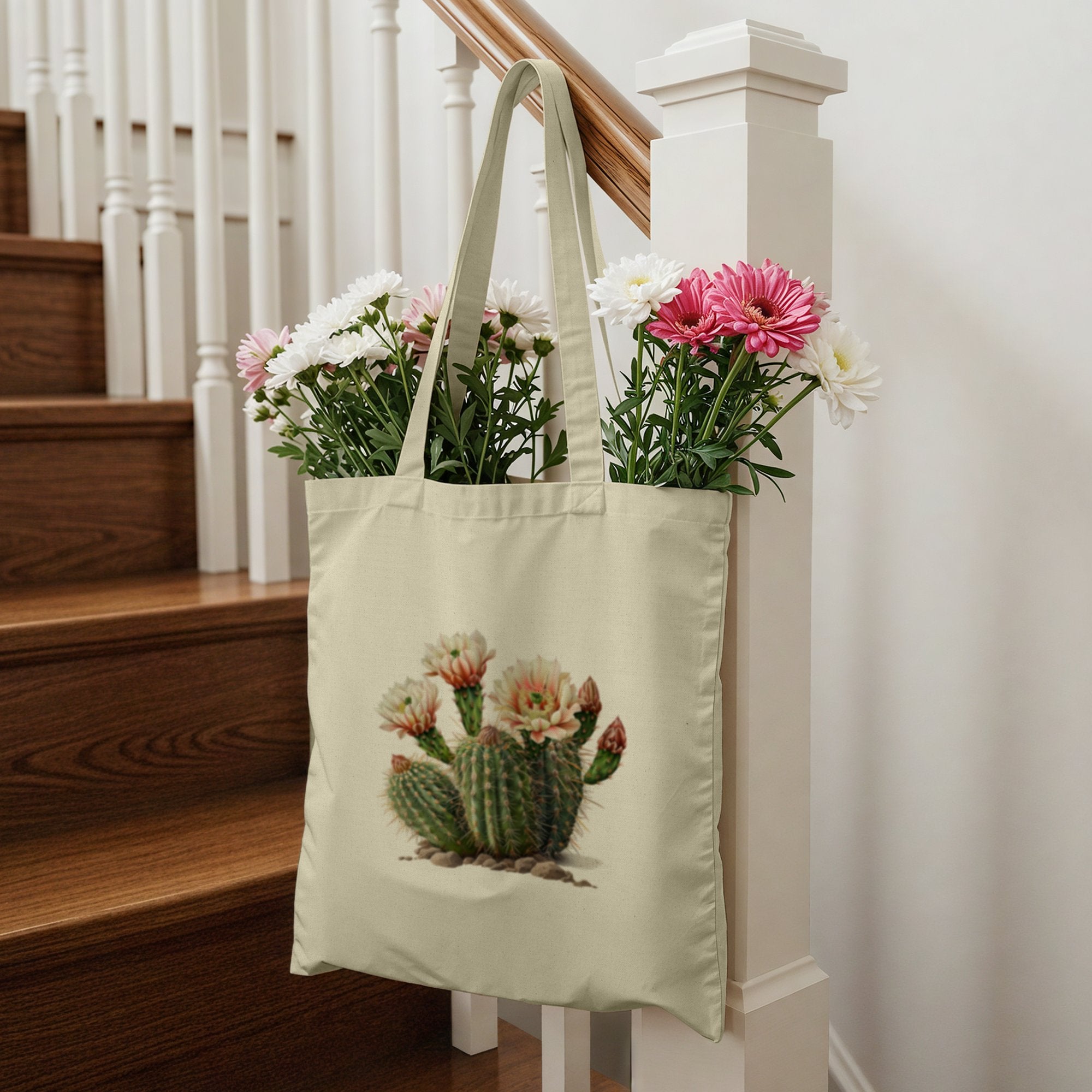 Stylish Tote Bag with Cactus Design Tote Bag Product