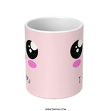 Cute Kawaii Mug, I Love You Mug, Anime Style Mug, Gift For Her, Valentine Gift, Anniversary Gift, Cartoon Face Mug, Pink Mug, Coffee Mug - Tawshia