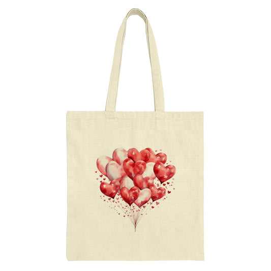 Heart Balloons Tote Bag, Love Gift, Romantic Present, Valentine's Day Shopping Bag, Anniversary Gift, Everyday Carry - Tawshia