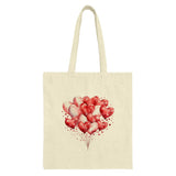 Heart Balloons Tote Bag, Love Gift, Romantic Present, Valentine's Day Shopping Bag, Anniversary Gift, Everyday Carry - Tawshia