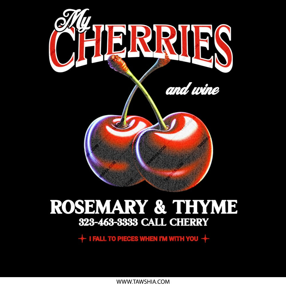 Romantic My Cherries and Wine Themed Product