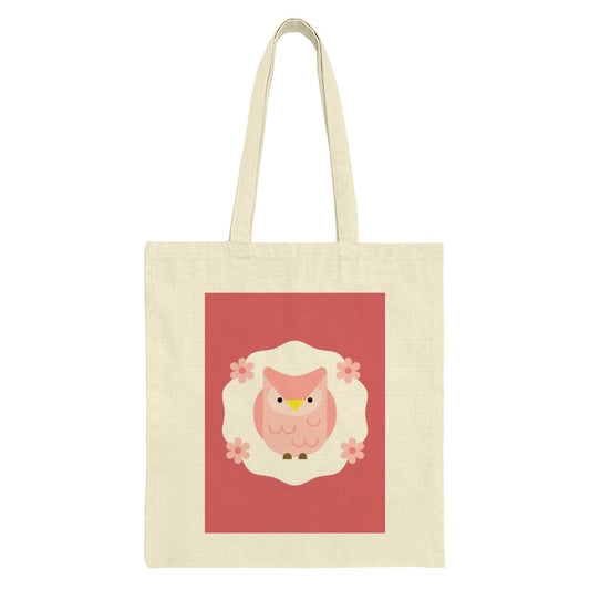 Pink Owl Tote Bag, Cute Bird Gift, Floral Tote, Trendy Owl Design, Stylish Tote Bag, Everyday Bag, Reusable Shopping Bag, Gift Idea - Tawshia