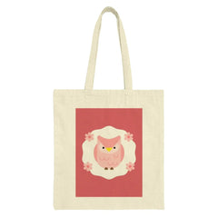 Pink Owl Tote Bag, Cute Bird Gift, Floral Tote, Trendy Owl Design, Stylish Tote Bag, Everyday Bag, Reusable Shopping Bag, Gift Idea - Tawshia