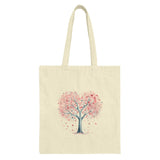 Heart Tree Tote Bag, Love Tree Bag, Valentines Gift Bag, Romantic Tote, Heart Leaves, Whimsical Bag, Gift for Her, Anniversary Bag - Tawshia
