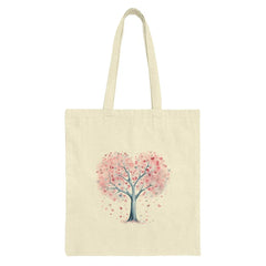 Heart Tree Tote Bag, Love Tree Bag, Valentines Gift Bag, Romantic Tote, Heart Leaves, Whimsical Bag, Gift for Her, Anniversary Bag - Tawshia