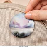Watercolor Sky Pinback Button, Aesthetic Clouds Button, Galaxy Landscape Button, Dreamy Space Button, Pastel Colors Button - Tawshia
