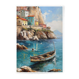 Coastal Village Photographic Print, Boat Art, Seaside Town, Fine Art Print, Wall Decor, Italian Coast Art, Mediterranean Landscape - Tawshia