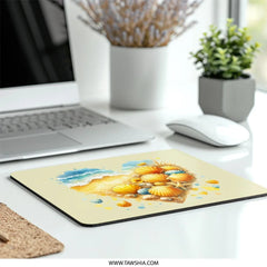 Seashell Heart Mouse Pad, Beachy Vibes, Coastal Decor, Ocean Lover Gift, Summer Desk Accessories, Beach Art Mousepad - Tawshia