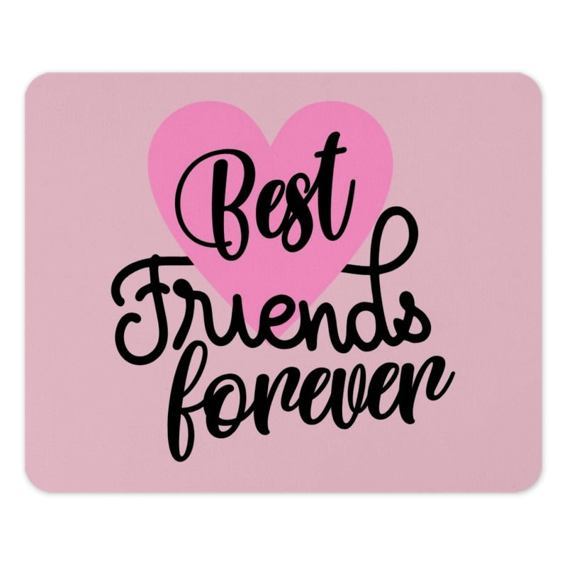 Best Friends Forever Mouse Pad, Pink Heart Mousepad, Friendship Gift, Cute Mouse Pad, Bestie Gift, Gift for Friend - Tawshia