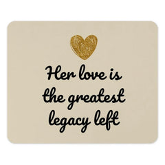 Her Love Legacy Mouse Pad, Gold Heart Mousepad, Office Desk Decor, Mother's Day Gift, Inspirational Quote Mousepad - Tawshia