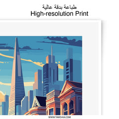 San Francisco Print, California Art, Cityscape Photographic Print, SF Skyline Wall Decor, Travel Poster, California Home Decor - Tawshia