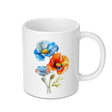 Watercolor Poppy Mug, Floral Coffee Cup, Flower Lover Gift, Artistic Mug, Poppy Art Mug, Unique Coffee Mug, Colorful Flower Mug - Tawshia