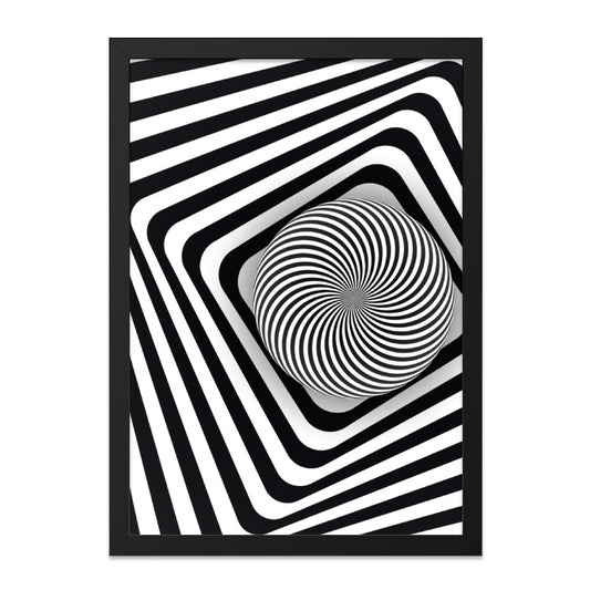 Optical Illusion Wall Art, Modern Art Print, Abstract Home Decor, Black and White Art, Geometric Design, Hypnotic Art - Tawshia