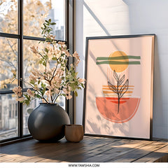 Abstract Wall Art Print, Geometric Art Decor, Botanical Print, Modern Art, Boho Wall Art, Minimalist Wall Decor, Living Room Art - Tawshia