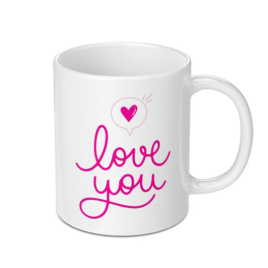 Love You Mug, Heart Mug, Valentine's Gift, Anniversary Mug, Romantic Mug, Couple Gift, Coffee Mug, Tea Mug, Gift For Her, For Him - Tawshia